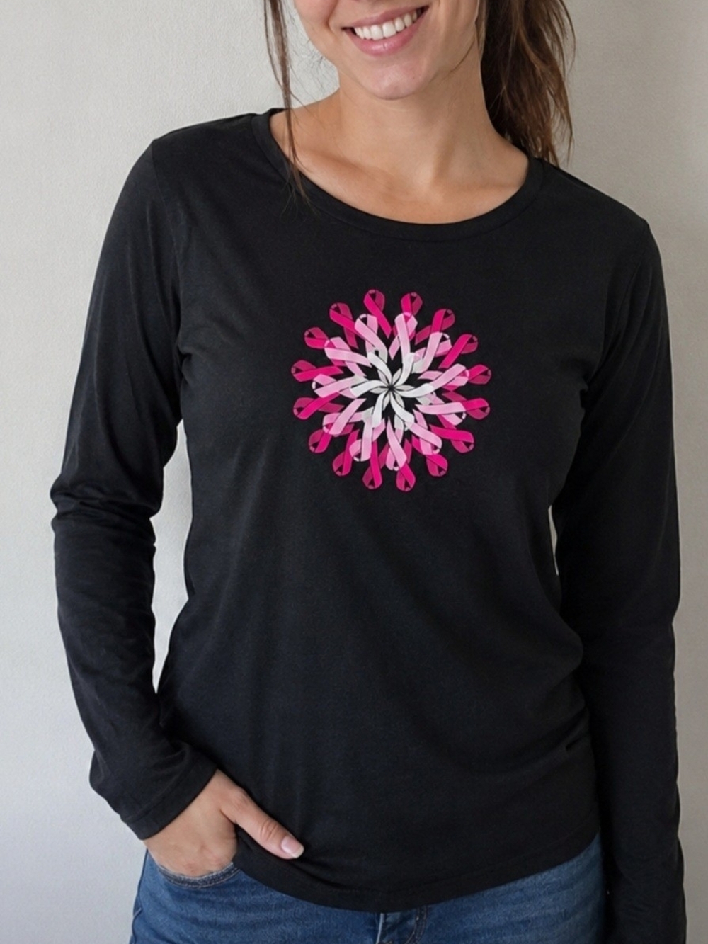 Columbia Tested Tough In Pink Collection Heather Gray Long-Sleeve Tee Size XL